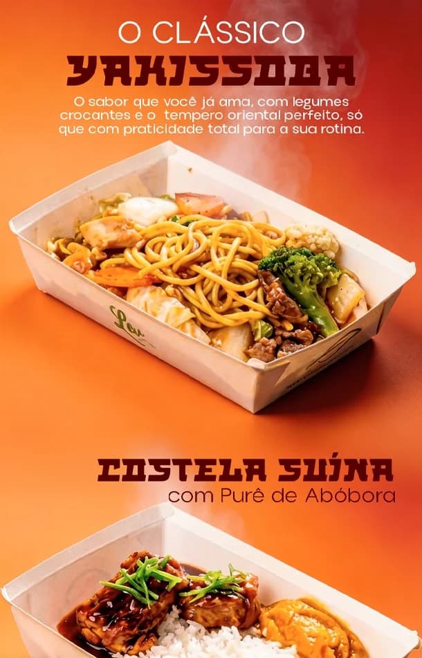 E-mail de lançamento da Lev com o clássico yakissoba e a costela suína
