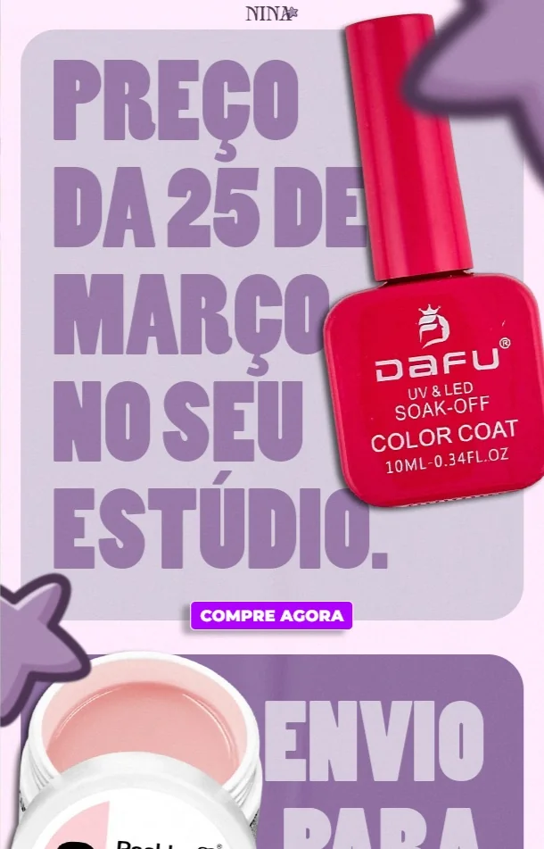 E-mail da Nina Star Beauty: preço da 25 de Março no seu estúdio