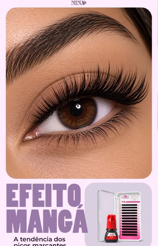 E-mail da Nina Star Beauty sobre o efeito mangá, tendência dos cílios